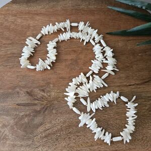 Off White Polished Shell Necklace